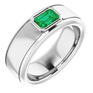emerald men's wedding ring